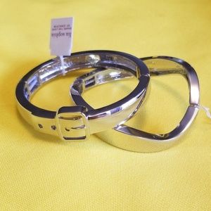 NWOT Two Lia Sophia silver stretch bracelets